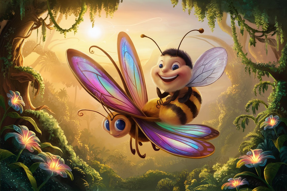 bee and butterfly Malayalam Kids Story Cover Image